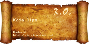 Koda Olga névjegykártya