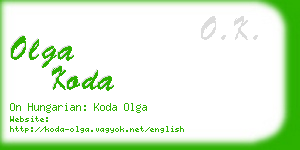 olga koda business card
